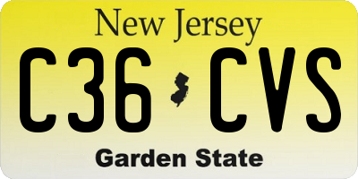 NJ license plate C36CVS