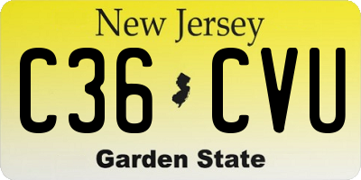 NJ license plate C36CVU