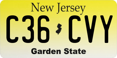 NJ license plate C36CVY