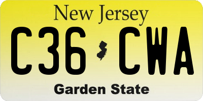 NJ license plate C36CWA