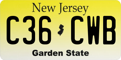 NJ license plate C36CWB