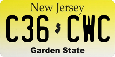 NJ license plate C36CWC
