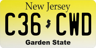 NJ license plate C36CWD