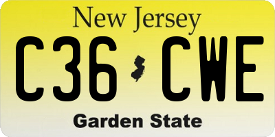 NJ license plate C36CWE
