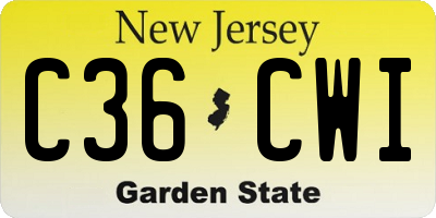 NJ license plate C36CWI