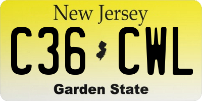 NJ license plate C36CWL