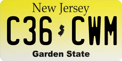 NJ license plate C36CWM