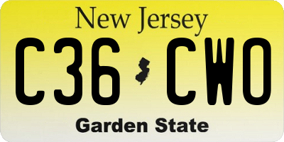 NJ license plate C36CWO