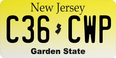 NJ license plate C36CWP