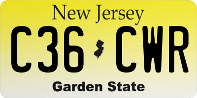 NJ license plate C36CWR