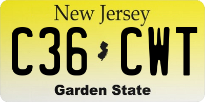 NJ license plate C36CWT