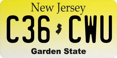 NJ license plate C36CWU