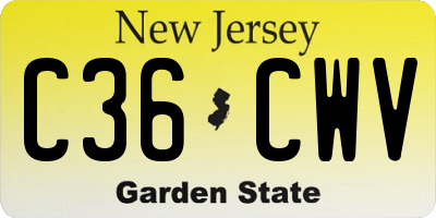 NJ license plate C36CWV