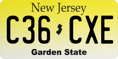 NJ license plate C36CXE