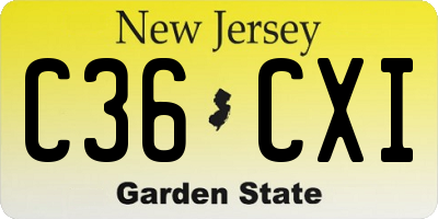 NJ license plate C36CXI