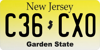 NJ license plate C36CXO