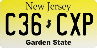 NJ license plate C36CXP