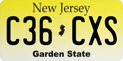 NJ license plate C36CXS