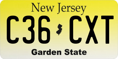 NJ license plate C36CXT