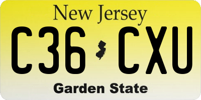 NJ license plate C36CXU