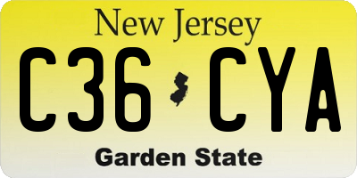 NJ license plate C36CYA
