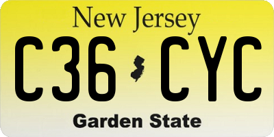 NJ license plate C36CYC