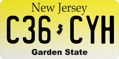 NJ license plate C36CYH