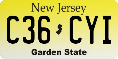 NJ license plate C36CYI