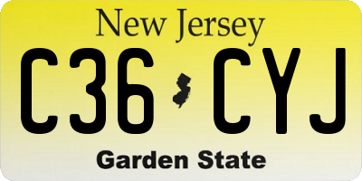 NJ license plate C36CYJ
