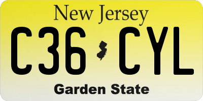 NJ license plate C36CYL