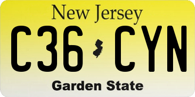 NJ license plate C36CYN