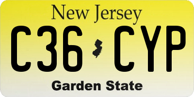 NJ license plate C36CYP