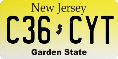 NJ license plate C36CYT