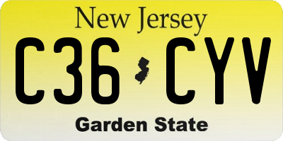NJ license plate C36CYV