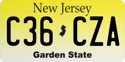 NJ license plate C36CZA