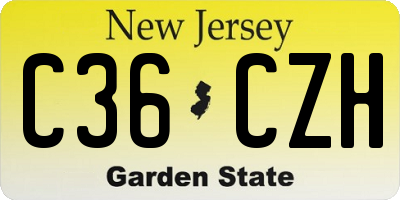 NJ license plate C36CZH