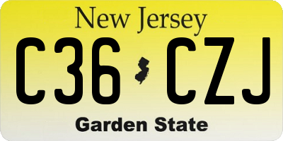 NJ license plate C36CZJ