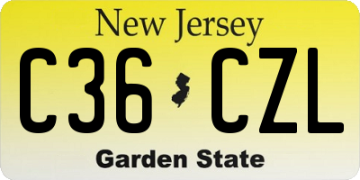 NJ license plate C36CZL