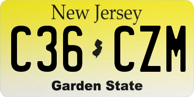 NJ license plate C36CZM