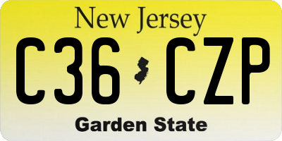 NJ license plate C36CZP