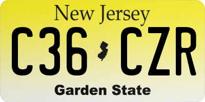 NJ license plate C36CZR