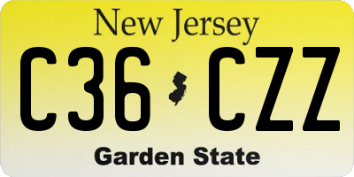 NJ license plate C36CZZ