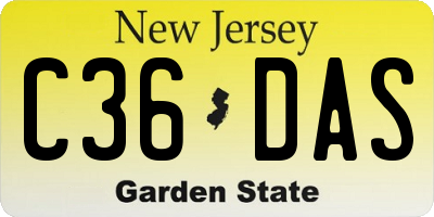 NJ license plate C36DAS
