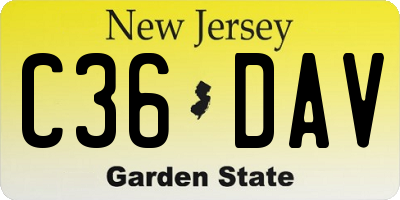 NJ license plate C36DAV