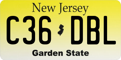 NJ license plate C36DBL