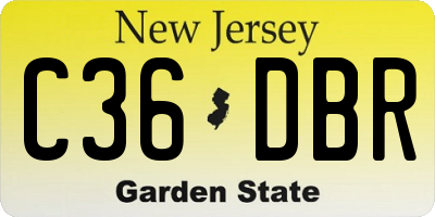 NJ license plate C36DBR