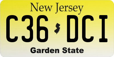 NJ license plate C36DCI