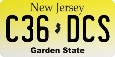 NJ license plate C36DCS