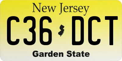 NJ license plate C36DCT