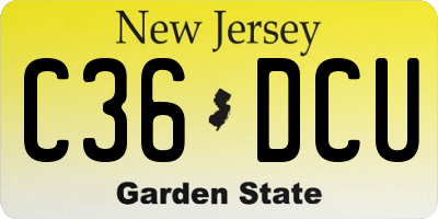 NJ license plate C36DCU